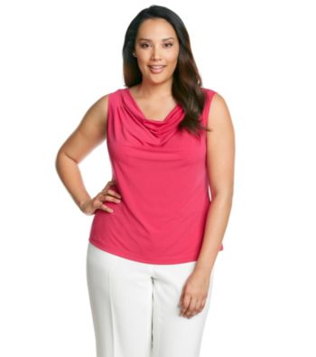Calvin Klein Plus Size Solid Cowl Neck Cami