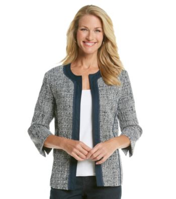 Alfred Dunner® Petites' Orchid Island Textured Open-Front Jacket