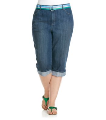 Gloria Vanderbilt® Plus Size Belted Capri
