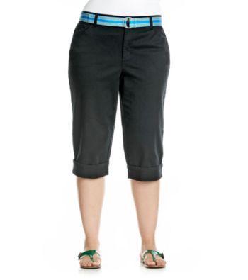 Gloria Vanderbilt® Plus Size Belted Capri