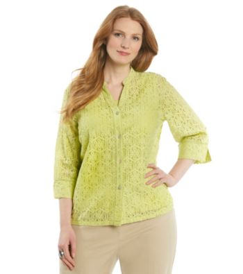 Ruby Rd.® Plus Size Buttonfront Lace Shirt