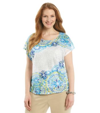 Ruby Rd.® Plus Size Printed Burnout Top