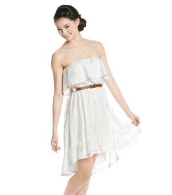 Sequin Hearts® Juniors' Strapless Crochet Dress