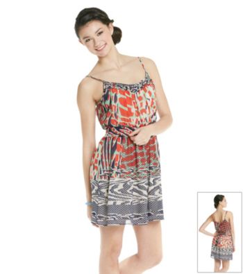 Chord® Juniors' Mix Media Print Dress