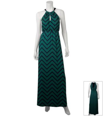 A. Byer Juniors' zig zag halter maxi dress Women's