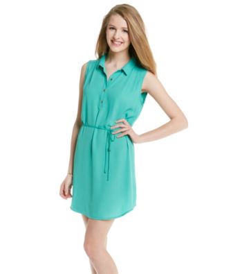 not forever Juniors' Belted Shirt Dress