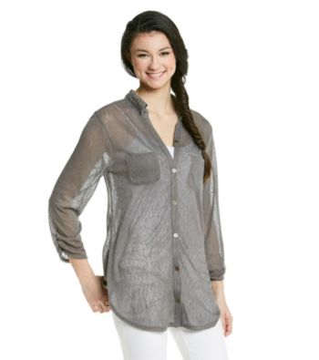 Eyeshadow® Juniors' Studded Collar Equipment Shirt