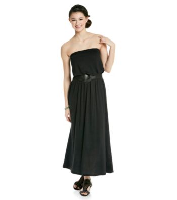 Belle du Jour Juniors' Strapless Tube Maxi Dress with Belt