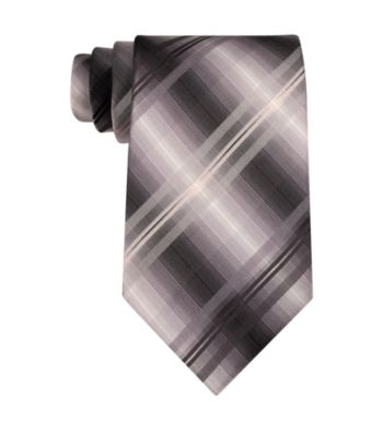 John Bartlett Statements Men's Black Silk Plaid Tie