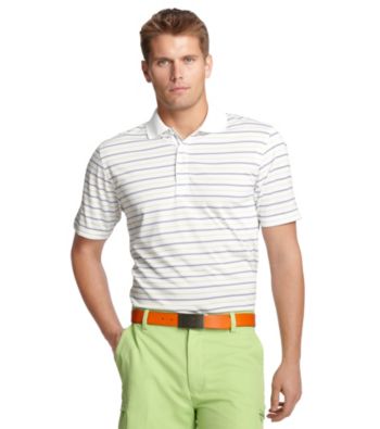 Izod® Men's Bright White Striped Polo