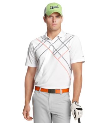 Izod® Men's Bright White Geometric Cross Print Polo