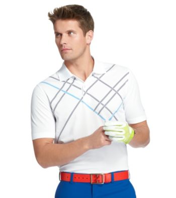 Izod® Men's Cloisonne Blue Geometric Cross Print Polo