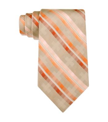 Van Heusen® Men's Orange Mossaic Stripe Silk Tie
