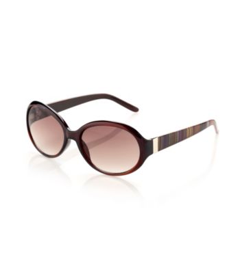 Relativity® Medium Plastic Oval Sunglasses - Brown