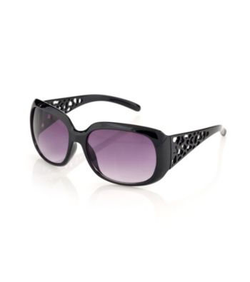 Relativity® Medium Plastic Cut Out Sunglasses - Black