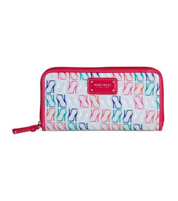 Nine West® Pink Multi Can't Stop Shopper Zip Around Wallet