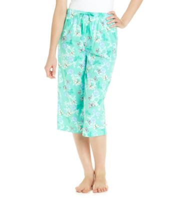 KN Karen Neuburger Knit Capris - Ocean Aqua Butterfly