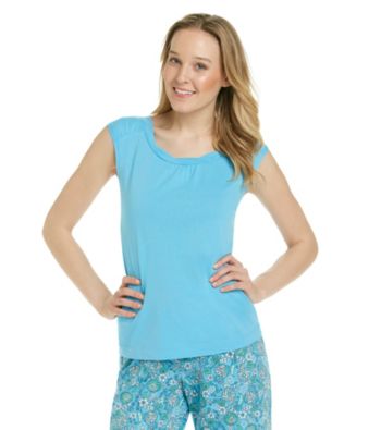 KN Karen Neuburger Knit Sleeveless Top - Le Mer Blue