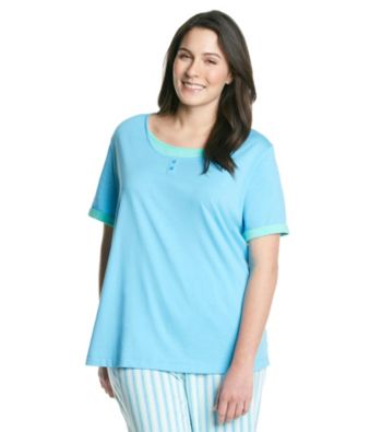 KN Karen Neuburger Plus Size Contrast Trim Knit Top
