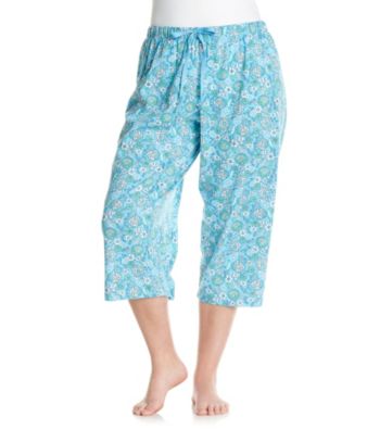KN Karen Neuburger Plus Size Knit Capris - Le Mer Blue Floral