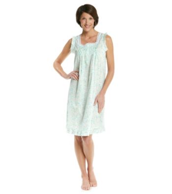 Miss Elaine® Sleeveless Woven Gown - Mint Print