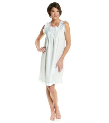 Miss Elaine® Sleeveless Seersucker Short Gown