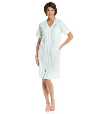 Miss Elaine® Waffle Knit Short Zip Robe