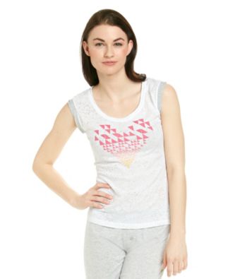 Steve Madden White Knit Logo Tank