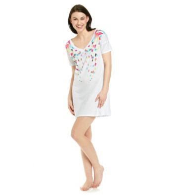 Steve Madden Knit Oversize Sleep Tee - Splash Print