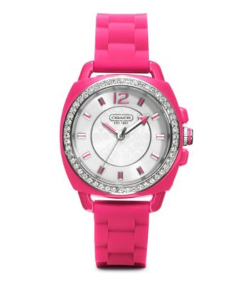 COACH PINK BOYFRIEND SILICON RUBBER STRAP WATCH