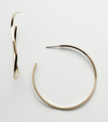 Relativity® Goldtone Wavy Hoop Earrings