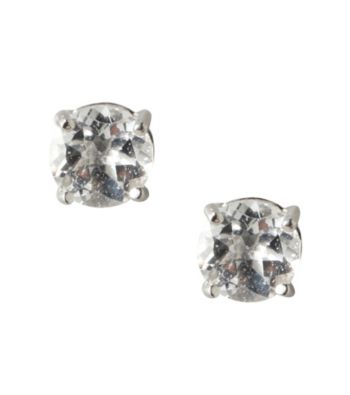 Designs by FMC Sterling Silver 2 ct. tw. White Topaz 6MM Stud Earrings
