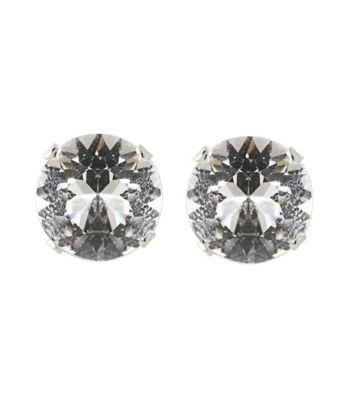 Designs by FMC Sterling Silver 8MM Clear Swarovski® Elements Stud Earrings