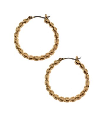 Nine West Vintage America Collection® Goldtone Beaded Hoop Earrings