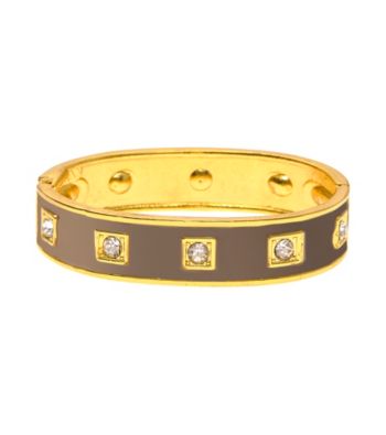 L&J Accessories Brown Enamel Crystal Bangle