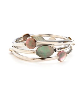 Kenneth Cole® Silvertone Shell Bead Stretch Bracelet Set