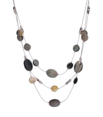 Kenneth Cole® Silvertone Shell Bead Illusion Necklace