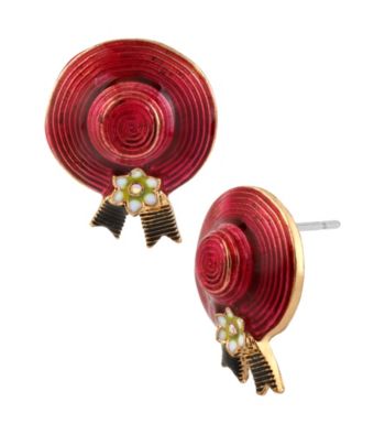 Betsey Johnson® Pink Hat Stud Earrings