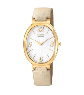 Citizen® Goldtone and Ivory Women's Allura Eco-Drive Watch