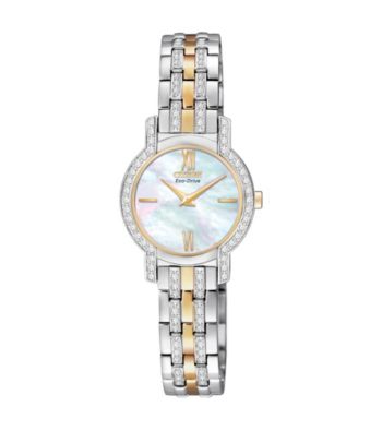 Citizen® Two Tone with Mother-of-Pearl Dial Women's' Silhouette Eco-Drive Watch