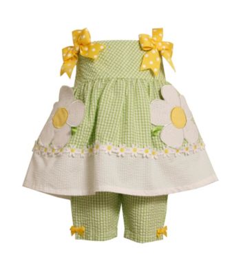 Bonnie Jean® Baby Girls' Green/White Gingham Capri Set