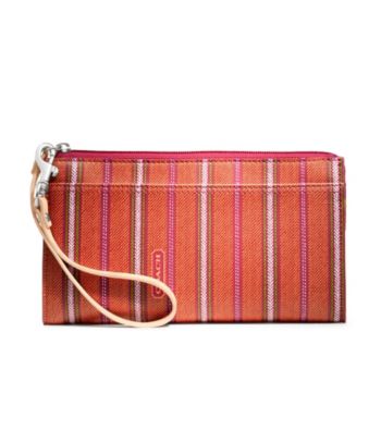 COACH LEGACY WEEKEND TICKING STRIPE ZIPPY WALLET
