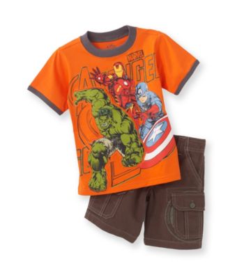 Marvel® Boys' 2T-4T Orange 2-pc. Avengers Shorts Set