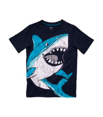 Carter's® Boys' 4-7 Navy Short Sleeve Big Shark Tee