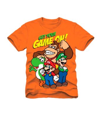 Super Mario Bros. Boys' 4-7 Orange Short Sleeve Game On Tee