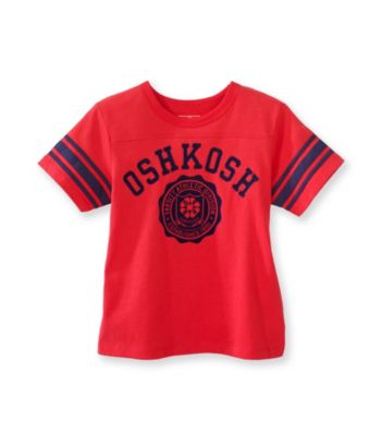 OshKosh B'Gosh® Boys' 2T-4T Red Short Sleeve Striped Varsity Tee