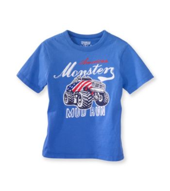 OshKosh B'Gosh® Boys' 4-7 Blue Short Sleeve Monster Mud Run Tee