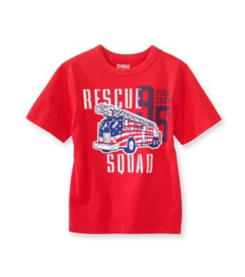 OshKosh B'Gosh® Boys' 4-7 Red Short Sleeve Rescue Squad Tee