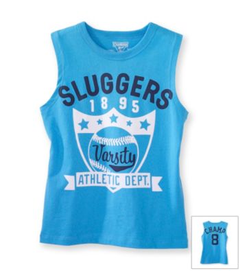 OshKosh B'Gosh® Boys' 4-7 Turquoise Sluggers Muscle Tee
