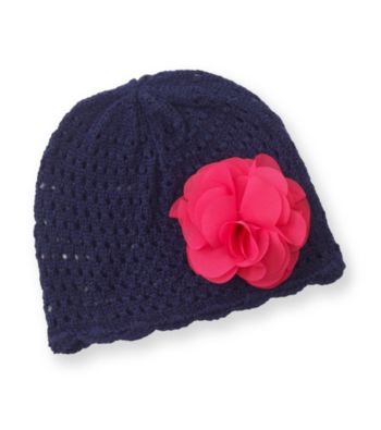 Carter's® Baby Girls' Navy Crochet Beanie with Flower